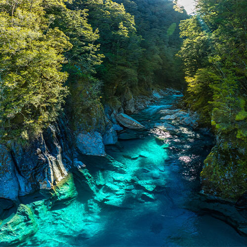 Neuseeland Südinsel Blue Pools, Haast Pass